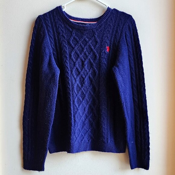 U.S. Polo Assn. Navy Blue Cable Knit Sweater - Picture 1 of 15